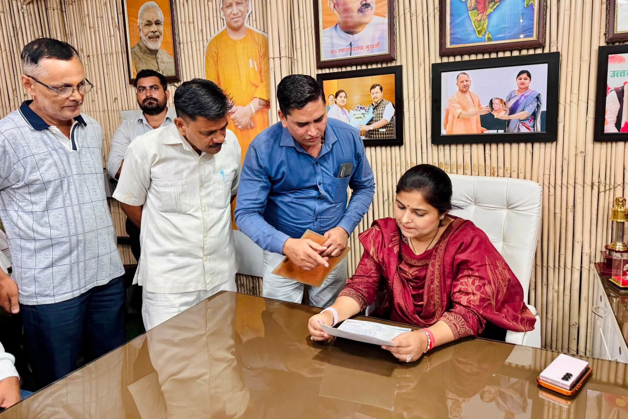 Meenkashi Singh during a public grievance hearing